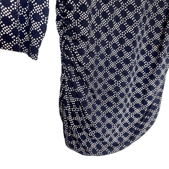 Boden Boatneck Ruched‎ Honeycomb Pattern top size 12 - Picture 6 of 9